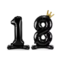 Partydeco 18 jaar ballonnen set zwart - kroon
