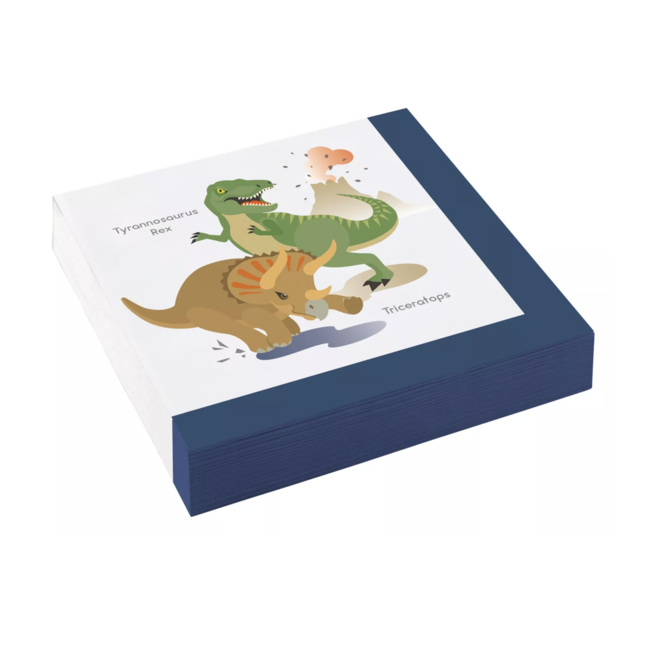 Feestartikelen Dinosaurus servetten blauw