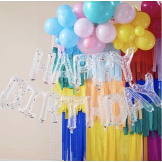 Feestartikelen Happy birthday confetti slinger ballon