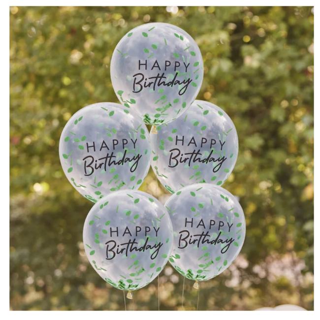 Ginger Ray  Happy birthday confetti ballonnen groen