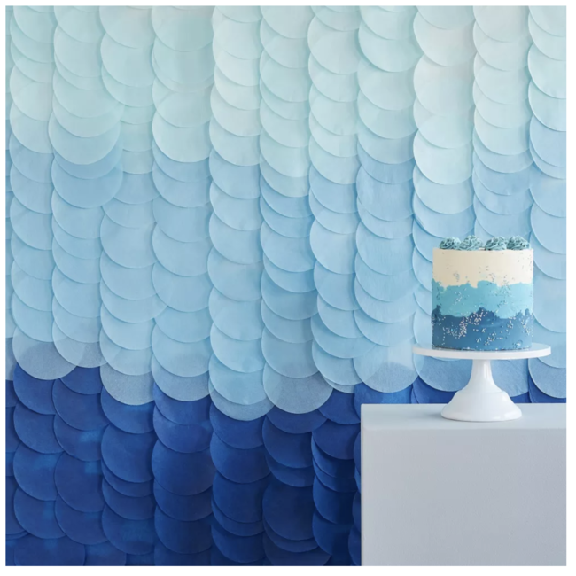 Back drop ombre blauw