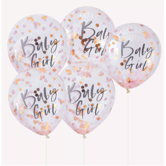 Ginger Ray  Baby girl ballonnen confetti