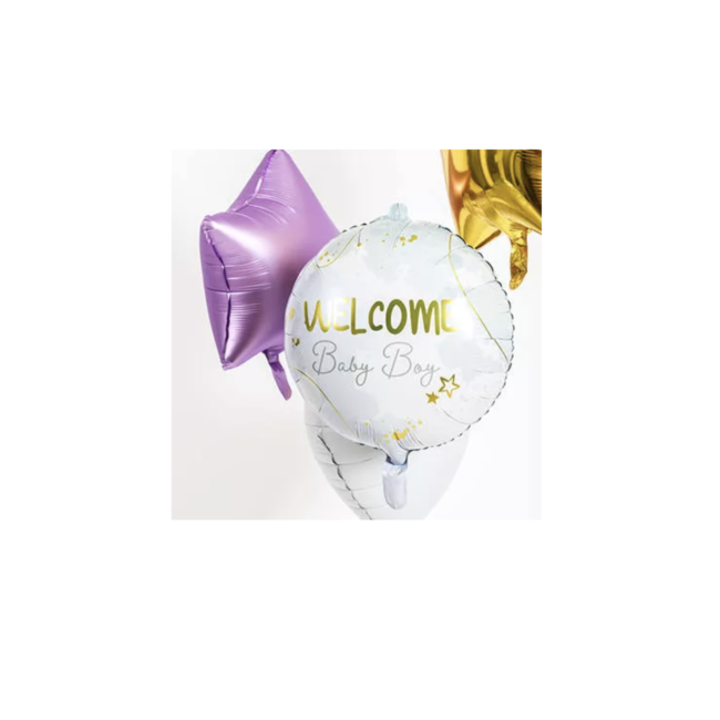 Feestartikelen Baby boy pastel - goud ballon