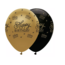 Feestartikelen Happy birthday ballonnen goud - zwart