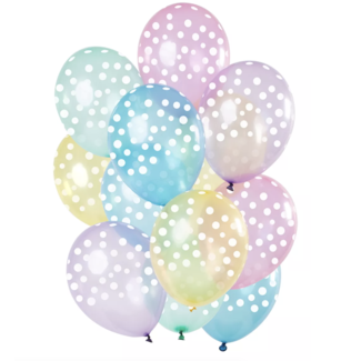 Feestartikelen Pastel stippen ballonnen set