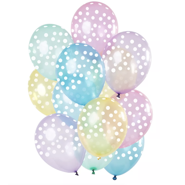 Feestartikelen Pastel stippen ballonnen set