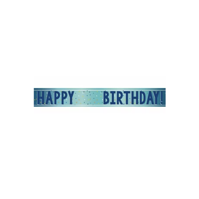 Feestartikelen Happy birthday banner blauw