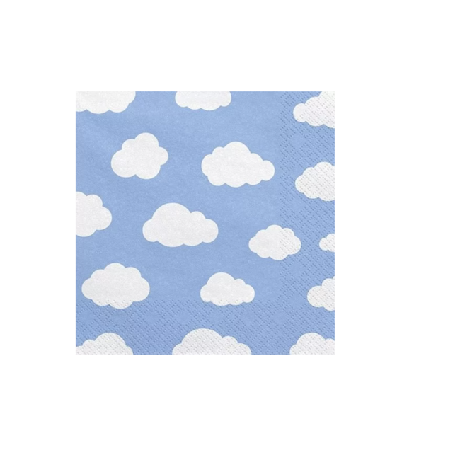 Feestartikelen Wolk servetten blauw