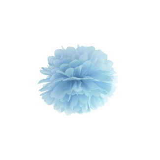 Pompom azuur blauw