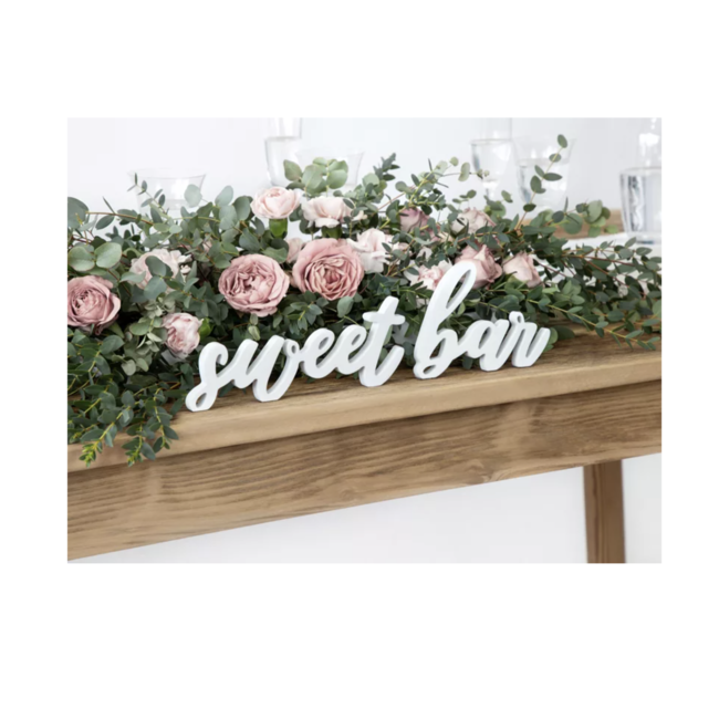 Partydeco Sweet bar decoratie letters wit