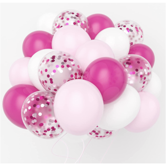 Party items Roze - wit ballonnen mix