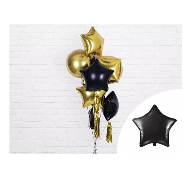 Ballonnen latex Ster ballon zwart 48 CM