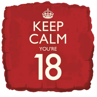 Feestartikelen Keep calm 18 jaar ballon