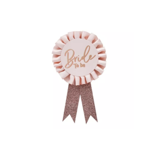 Feestartikelen Bride to be badge roze