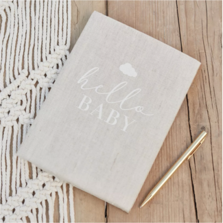 Ginger Ray  Hello baby gastenboek beige