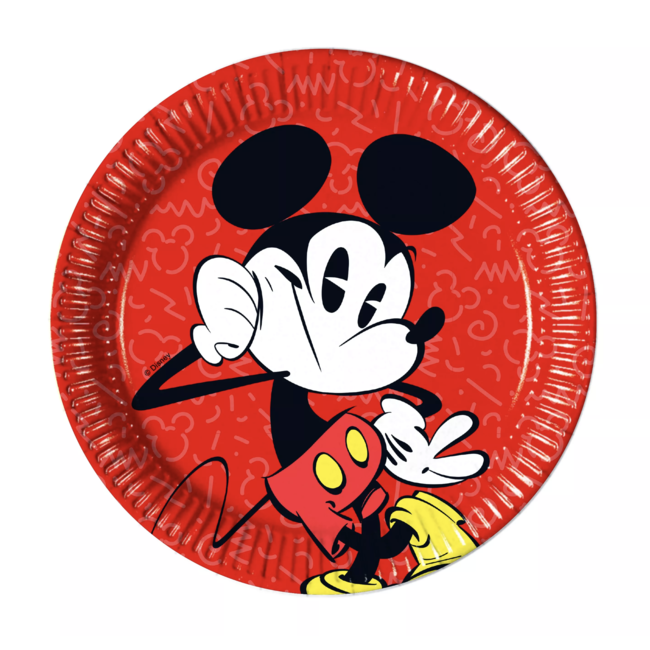 Feestartikelen Borden Mickey Mouse rood