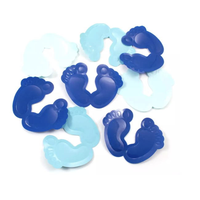 Feestartikelen Baby voetjes confetti blauw