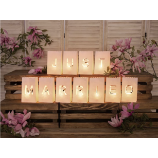 Partydeco Just married licht lantaarn