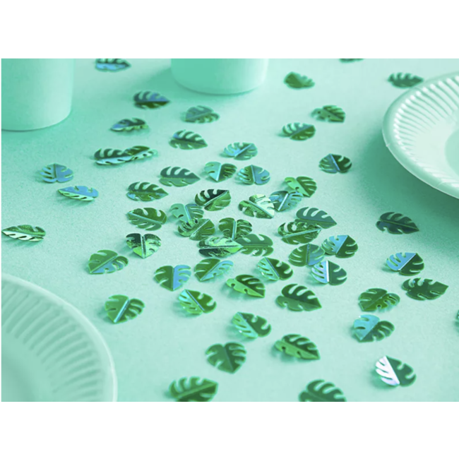 Partydeco Palmbladeren confetti groen