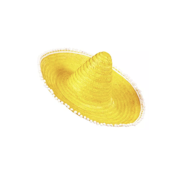 Kostuum Sombrero hoed geel