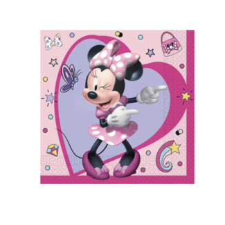 Feestartikelen Minnie mouse servetten roze