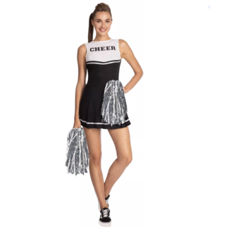 Dames kostuum cheerleader zwart