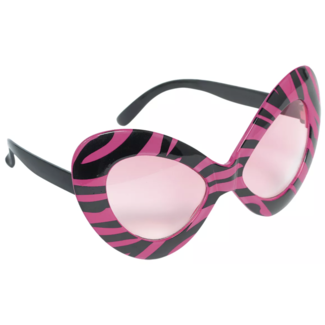 J-style-deco.nl Zebra diva bril roze