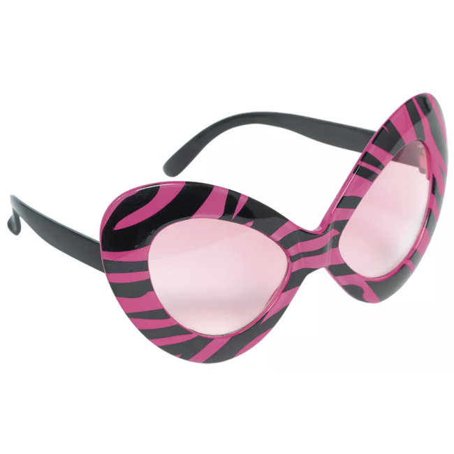 J-style-deco.nl Zebra diva bril roze