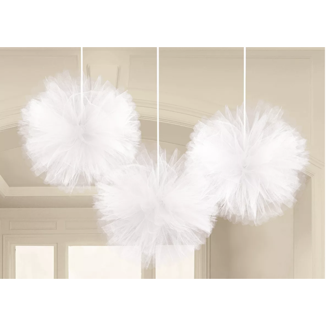 Decoderen kampioen weefgetouw Tule pompoms wit | J-style-deco.nl | Snel geleverd - J-style-deco.nl |  Online feestwinkel Zeeland