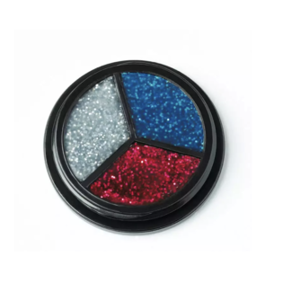 Kostuum Glitter make-up rood - zilver blauw