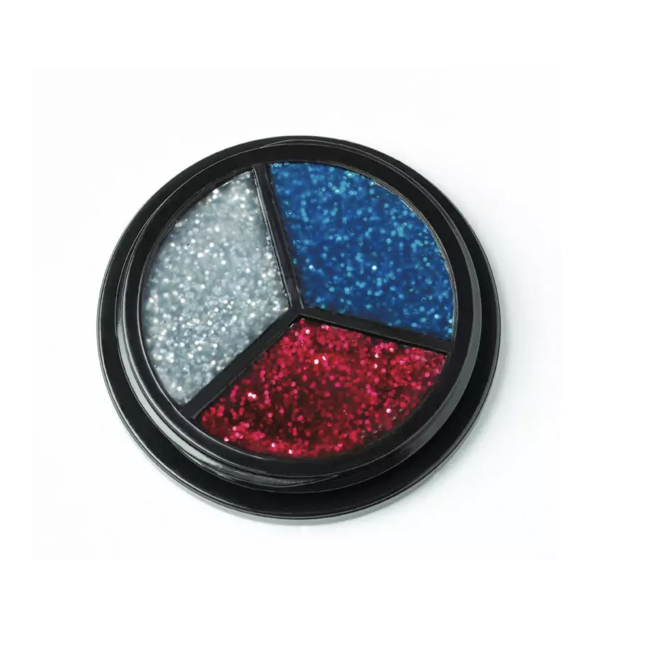 Kostuum Glitter make-up rood - zilver blauw