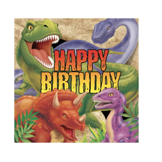 J-style-deco.nl Dinosaurus servetten Happy birthday