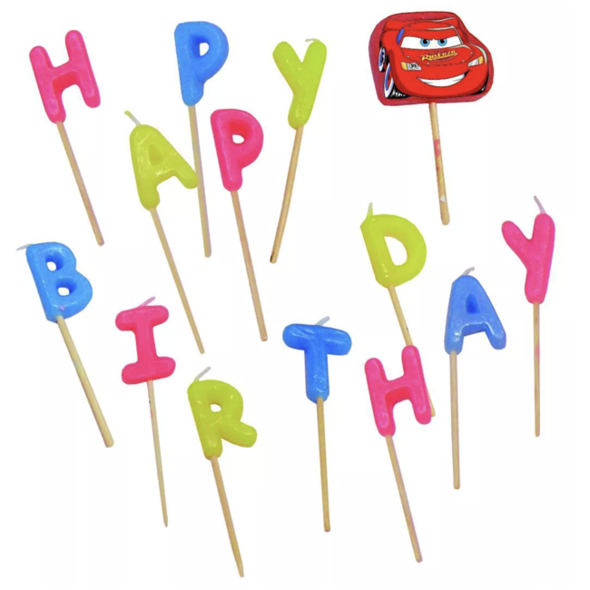 J-style-deco.nl Cars taart kaarsen happy birthday