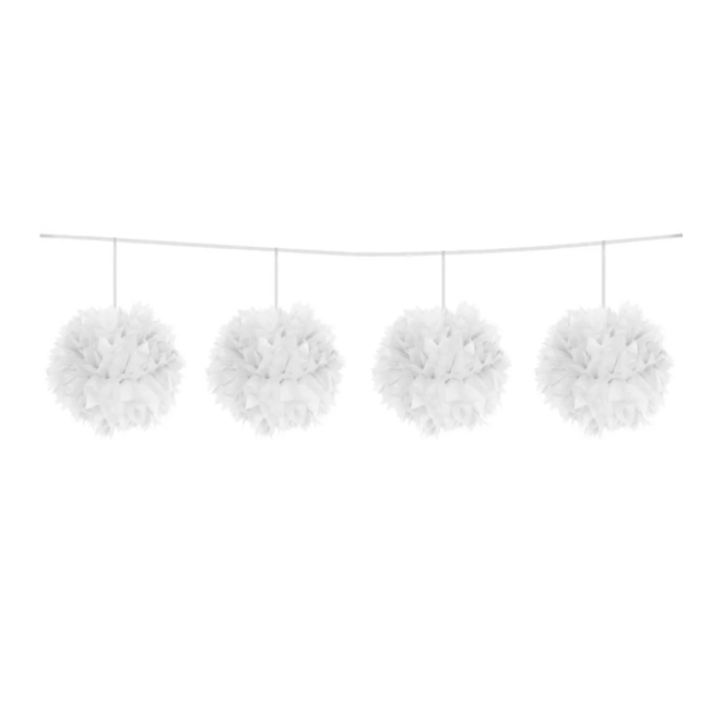 J-style-deco.nl Pompom slinger wit