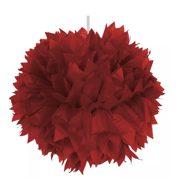 J-style-deco.nl Pompom donker rood