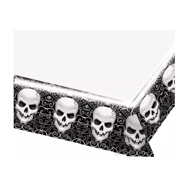 J-style-deco.nl Skull tafelkleed zwart - wit