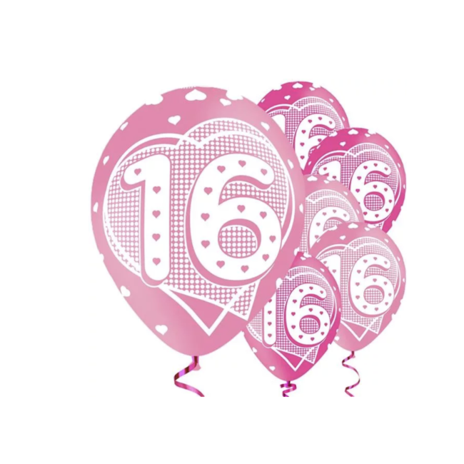 J-style-deco.nl 16 jaar ballonnen roze