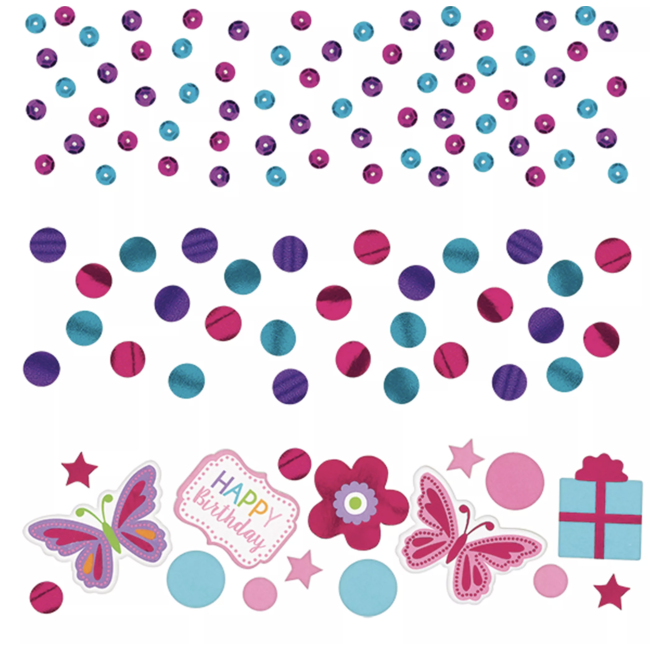 J-style-deco.nl Vlinder confetti roze - paars