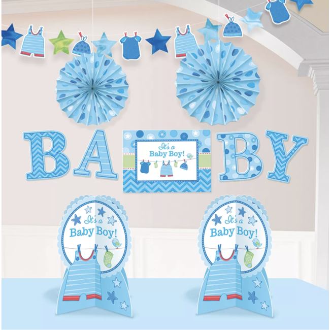 J-style-deco.nl Babyshower decoratie set blauw