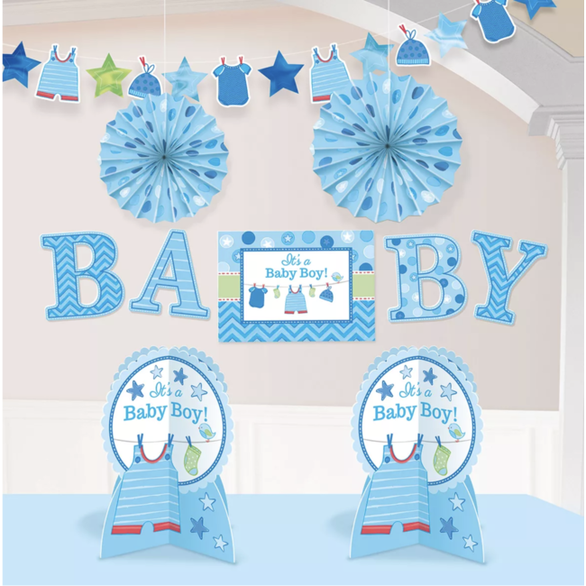 strand Nevelig mobiel Babyshower decoratie set blauw | J-style-deco.nl | Voor elk feestje -  J-style-deco.nl | Online feestwinkel Zeeland