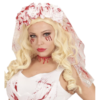 Kostuum Zombie bruid sluier