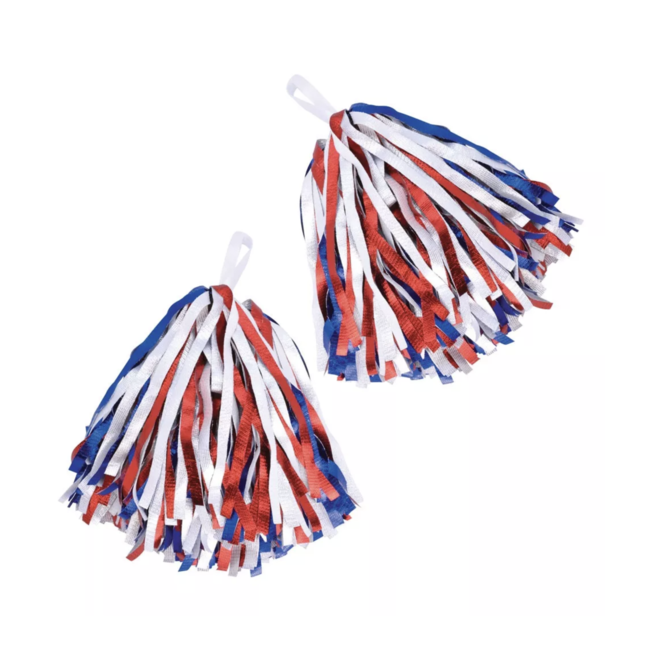 party Pom poms rood - wit - blauw