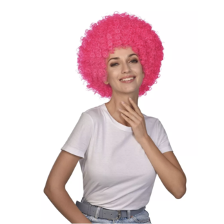 party Afro pruik roze