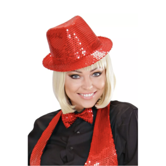 party Glitter hoed rood