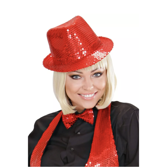 party Glitter hoed rood
