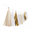 Tassel garland zand - goud - wit