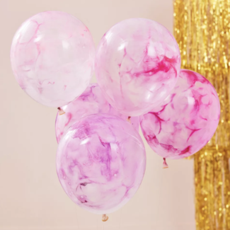 party Marmer ballonnen roze