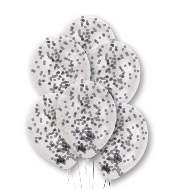party Confetti ballonnen zwart