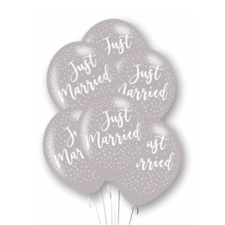 party Just Married ballonnen zilver