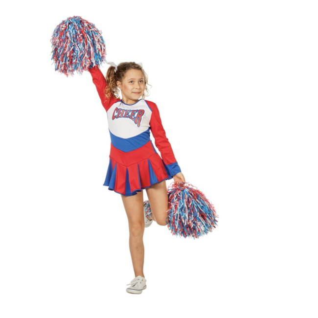 Cheerleader meisjes kostuum rood - blauw